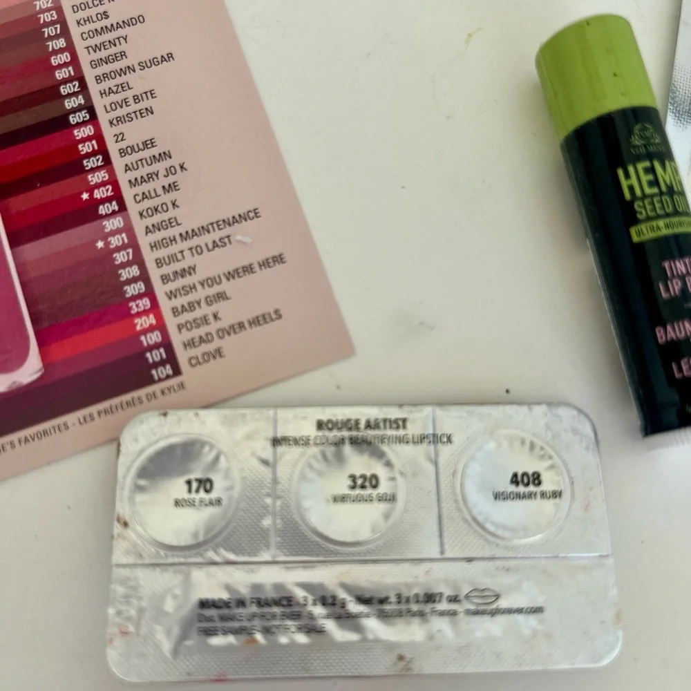 8 Piece Lip Care Bundle Fresh Dior Kylie Rabanne Mask Hemp Oil Lipstick Samples